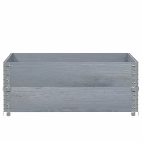vidaXL Pflanzkasten Grau 100x100 cm Massivholz Kiefer