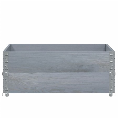 vidaXL Pflanzkasten Grau 100x100 cm Massivholz Kiefer