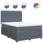 vidaXL Boxspringbett mit Matratze Dunkelgrau 140x200 cm Samt vidaXL Boxspringbett mit Matratze Dunkelgrau 140x200 cm Samt