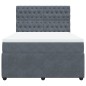 vidaXL Boxspringbett mit Matratze Dunkelgrau 140x200 cm Samt vidaXL Boxspringbett mit Matratze Dunkelgrau 140x200 cm Samt