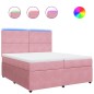 vidaXL Boxspringbett mit Matratze Rosa 200x200 cm Samt vidaXL Boxspringbett mit Matratze Rosa 200x200 cm Samt