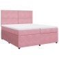 vidaXL Boxspringbett mit Matratze Rosa 200x200 cm Samt vidaXL Boxspringbett mit Matratze Rosa 200x200 cm Samt