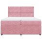 vidaXL Boxspringbett mit Matratze Rosa 200x200 cm Samt vidaXL Boxspringbett mit Matratze Rosa 200x200 cm Samt