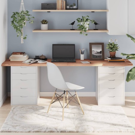 Tischplatte Hellbraun 220x60x4 cm Massivholz Eiche Behandelt