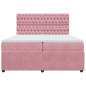 vidaXL Boxspringbett mit Matratze Rosa 200x200 cm Samt vidaXL Boxspringbett mit Matratze Rosa 200x200 cm Samt