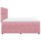 vidaXL Boxspringbett mit Matratze Rosa 200x200 cm Samt vidaXL Boxspringbett mit Matratze Rosa 200x200 cm Samt
