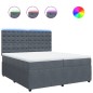 vidaXL Boxspringbett mit Matratze Dunkelgrau 200x200 cm Samt vidaXL Boxspringbett mit Matratze Dunkelgrau 200x200 cm Samt