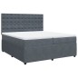 vidaXL Boxspringbett mit Matratze Dunkelgrau 200x200 cm Samt vidaXL Boxspringbett mit Matratze Dunkelgrau 200x200 cm Samt