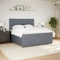 vidaXL Boxspringbett mit Matratze Dunkelgrau 200x200 cm Samt vidaXL Boxspringbett mit Matratze Dunkelgrau 200x200 cm Samt