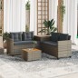 vidaXL Gartensofa in L-Form mit Tisch und Kissen Grau Poly Rattan vidaXL Gartensofa in L-Form mit Tisch und Kissen Grau Poly Rattan