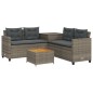 vidaXL Gartensofa in L-Form mit Tisch und Kissen Grau Poly Rattan vidaXL Gartensofa in L-Form mit Tisch und Kissen Grau Poly Rattan