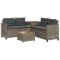 vidaXL Gartensofa in L-Form mit Tisch und Kissen Grau Poly Rattan vidaXL Gartensofa in L-Form mit Tisch und Kissen Grau Poly Rattan