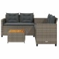 vidaXL Gartensofa in L-Form mit Tisch und Kissen Grau Poly Rattan vidaXL Gartensofa in L-Form mit Tisch und Kissen Grau Poly Rattan