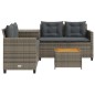 vidaXL Gartensofa in L-Form mit Tisch und Kissen Grau Poly Rattan vidaXL Gartensofa in L-Form mit Tisch und Kissen Grau Poly Rattan