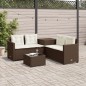 vidaXL Gartensofa in L-Form mit Tisch und Kissen Braun Poly Rattan vidaXL Gartensofa in L-Form mit Tisch und Kissen Braun Poly Rattan
