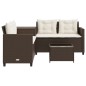vidaXL Gartensofa in L-Form mit Tisch und Kissen Braun Poly Rattan vidaXL Gartensofa in L-Form mit Tisch und Kissen Braun Poly Rattan