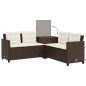 vidaXL Gartensofa in L-Form mit Tisch und Kissen Braun Poly Rattan vidaXL Gartensofa in L-Form mit Tisch und Kissen Braun Poly Rattan