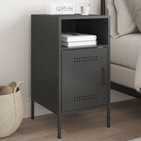 vidaXL Nachttisch Schwarz 36x39x68 cm Kaltgewalzter Stahl