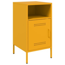 vidaXL Nachttisch Senfgelb 36x39x68 cm Kaltgewalzter Stahl