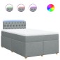 vidaXL Boxspringbett mit Matratze Hellgrau 120x200 cm Stoff vidaXL Boxspringbett mit Matratze Hellgrau 120x200 cm Stoff