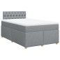 vidaXL Boxspringbett mit Matratze Hellgrau 120x200 cm Stoff vidaXL Boxspringbett mit Matratze Hellgrau 120x200 cm Stoff