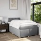 vidaXL Boxspringbett mit Matratze Hellgrau 120x200 cm Stoff vidaXL Boxspringbett mit Matratze Hellgrau 120x200 cm Stoff
