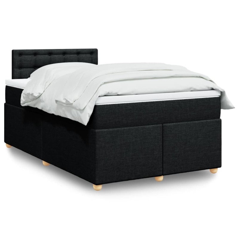 vidaXL Boxspringbett mit Matratze Schwarz 120x200 cm Stoff vidaXL Boxspringbett mit Matratze Schwarz 120x200 cm Stoff