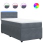 vidaXL Boxspringbett mit Matratze Dunkelgrau 90x190 cm Samt vidaXL Boxspringbett mit Matratze Dunkelgrau 90x190 cm Samt