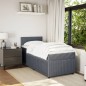 vidaXL Boxspringbett mit Matratze Dunkelgrau 90x190 cm Samt vidaXL Boxspringbett mit Matratze Dunkelgrau 90x190 cm Samt