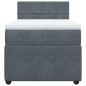vidaXL Boxspringbett mit Matratze Dunkelgrau 90x190 cm Samt vidaXL Boxspringbett mit Matratze Dunkelgrau 90x190 cm Samt