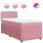 vidaXL Boxspringbett mit Matratze Rosa 90x190 cm Samt vidaXL Boxspringbett mit Matratze Rosa 90x190 cm Samt
