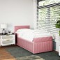 vidaXL Boxspringbett mit Matratze Rosa 90x190 cm Samt vidaXL Boxspringbett mit Matratze Rosa 90x190 cm Samt