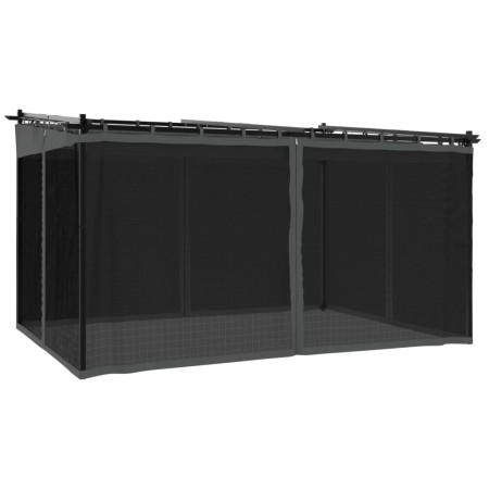 vidaXL Pavillon mit Netzwänden Anthrazit 4x3 m Stahl
