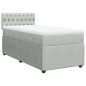 vidaXL Boxspringbett mit Matratze Hellgrau 90x200 cm Samt vidaXL Boxspringbett mit Matratze Hellgrau 90x200 cm Samt