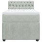 vidaXL Boxspringbett mit Matratze Hellgrau 90x200 cm Samt vidaXL Boxspringbett mit Matratze Hellgrau 90x200 cm Samt