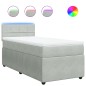 vidaXL Boxspringbett mit Matratze Hellgrau 90x200 cm Samt vidaXL Boxspringbett mit Matratze Hellgrau 90x200 cm Samt