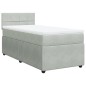 vidaXL Boxspringbett mit Matratze Hellgrau 90x200 cm Samt vidaXL Boxspringbett mit Matratze Hellgrau 90x200 cm Samt