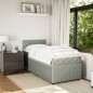 vidaXL Boxspringbett mit Matratze Hellgrau 90x200 cm Samt vidaXL Boxspringbett mit Matratze Hellgrau 90x200 cm Samt