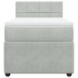 vidaXL Boxspringbett mit Matratze Hellgrau 90x200 cm Samt vidaXL Boxspringbett mit Matratze Hellgrau 90x200 cm Samt