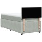 vidaXL Boxspringbett mit Matratze Hellgrau 90x200 cm Samt vidaXL Boxspringbett mit Matratze Hellgrau 90x200 cm Samt