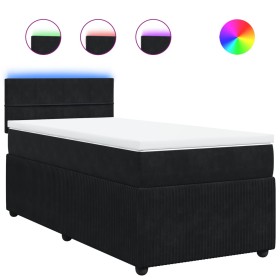 vidaXL Boxspringbett mit Matratze Schwarz 90x200 cm Samt
