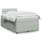 vidaXL Boxspringbett mit Matratze Hellgrau 120x200 cm Samt vidaXL Boxspringbett mit Matratze Hellgrau 120x200 cm Samt