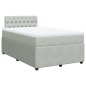 vidaXL Boxspringbett mit Matratze Hellgrau 120x200 cm Samt vidaXL Boxspringbett mit Matratze Hellgrau 120x200 cm Samt