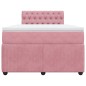 vidaXL Boxspringbett mit Matratze Rosa 120x200 cm Samt vidaXL Boxspringbett mit Matratze Rosa 120x200 cm Samt