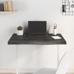 vidaXL Tischplatte Dunkelbraun 80x60x(2-4)cm Massivholz Eiche