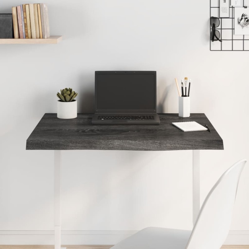 vidaXL Tischplatte Dunkelbraun 80x60x(2-4)cm Massivholz Eiche vidaXL Tischplatte Dunkelbraun 80x60x(2-4)cm Massivholz Eiche
