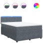 vidaXL Boxspringbett mit Matratze Dunkelgrau 140x190 cm Samt vidaXL Boxspringbett mit Matratze Dunkelgrau 140x190 cm Samt