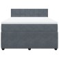 vidaXL Boxspringbett mit Matratze Dunkelgrau 140x190 cm Samt vidaXL Boxspringbett mit Matratze Dunkelgrau 140x190 cm Samt