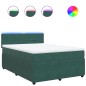 vidaXL Boxspringbett mit Matratze Dunkelgrün 140x190 cm Samt vidaXL Boxspringbett mit Matratze Dunkelgrün 140x190 cm Samt