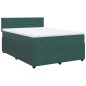 vidaXL Boxspringbett mit Matratze Dunkelgrün 140x190 cm Samt vidaXL Boxspringbett mit Matratze Dunkelgrün 140x190 cm Samt